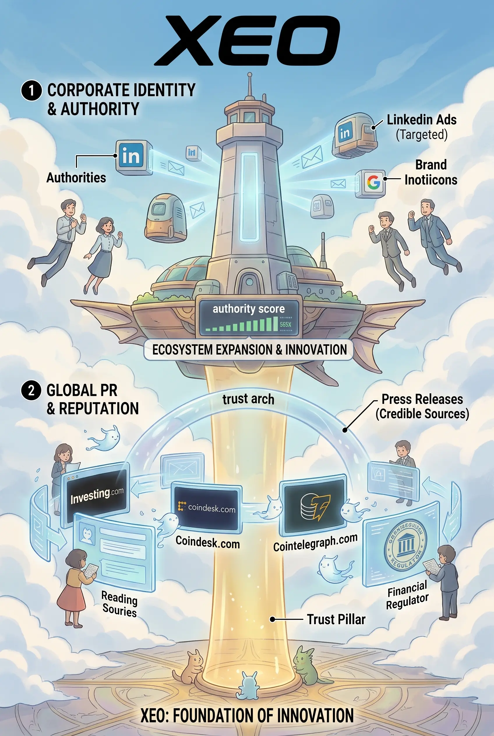 XEO trust lighthouse — corporate identity, authority and global PR reputation
